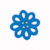 Kleurrijke Blauwe Houten Bloemknoop - 20x21 mm Knopen KNP00054